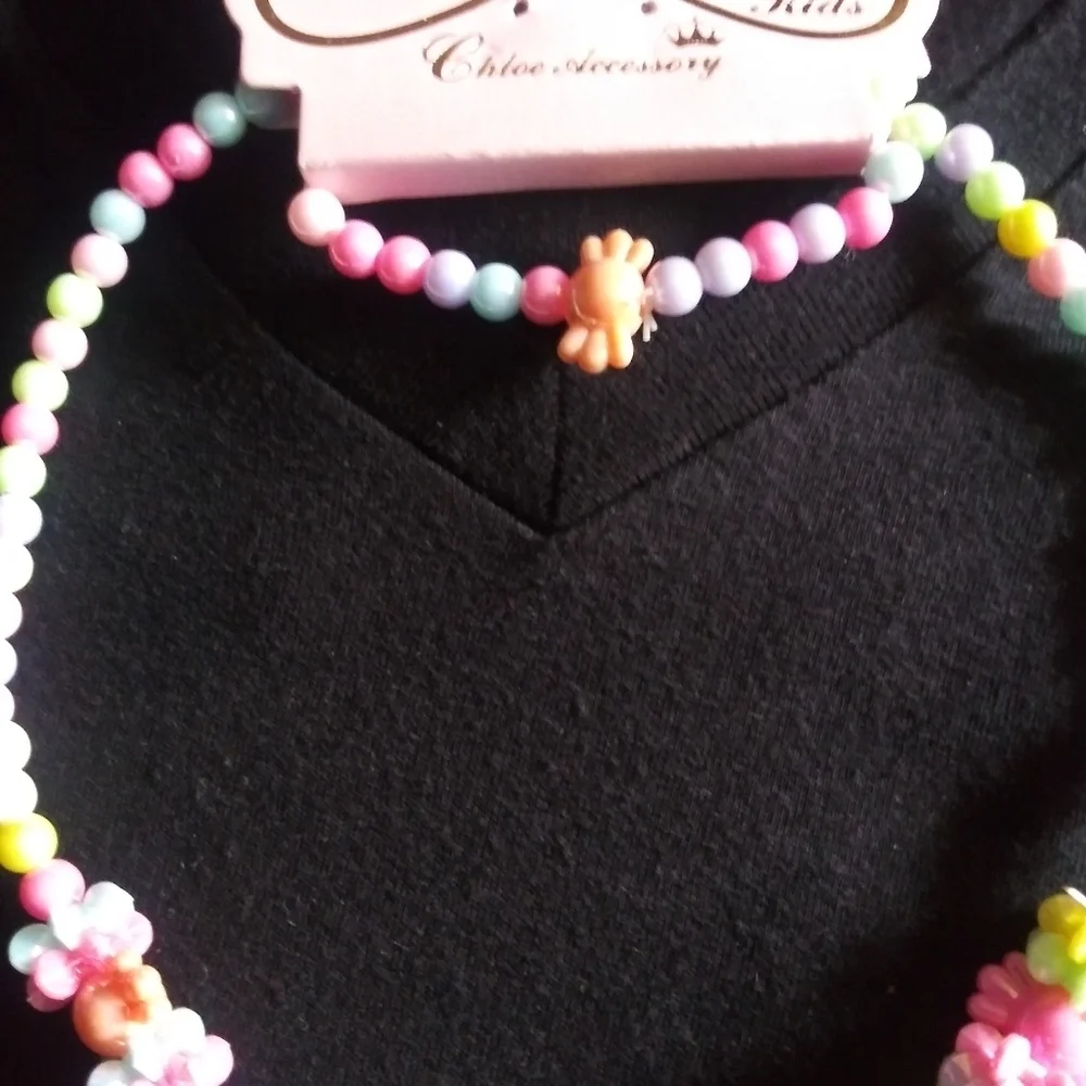 Brand new little girls Hello Kitty necklace and br